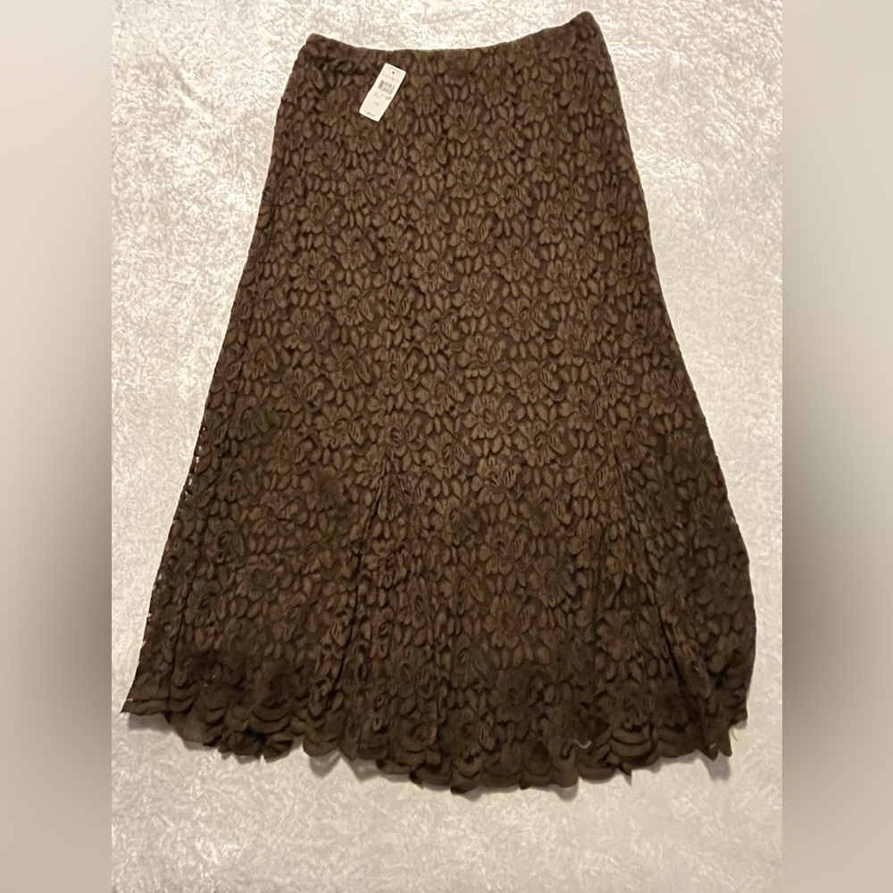 Elisabeth ( by Liz Claiborne ) brown lace long skirt